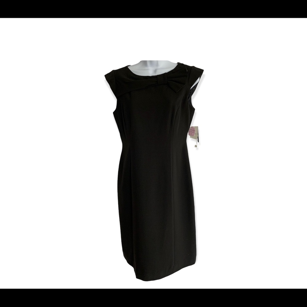 Sandra Darren Black Sheath Dress Sz 6 - Picture 2 of 7